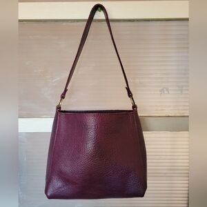 New! Portland Leather Goods Almost Perfect Plum Triangle Bag